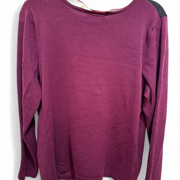 Women's Lane Bryant Burgundy & Black Lace Jumper Sweater XL 14/16 EUC - Picture 3 of 4